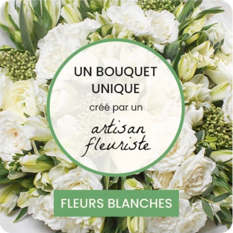 BOUQUET DEUIL MARSEILLE - BOUQUET DU FLEURISTE BLANC